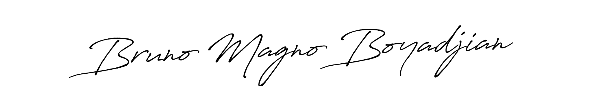 Create a beautiful signature design for name Bruno Magno Boyadjian. With this signature (Antro_Vectra_Bolder) fonts, you can make a handwritten signature for free. Bruno Magno Boyadjian signature style 7 images and pictures png