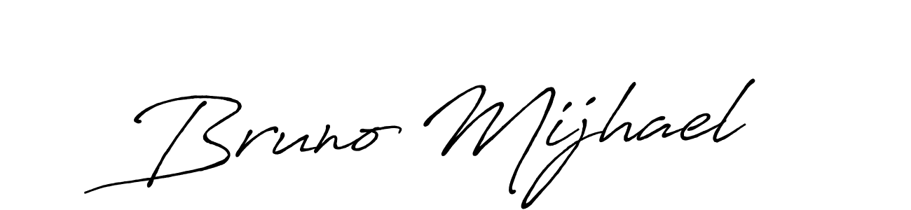 This is the best signature style for the Bruno Mijhael name. Also you like these signature font (Antro_Vectra_Bolder). Mix name signature. Bruno Mijhael signature style 7 images and pictures png