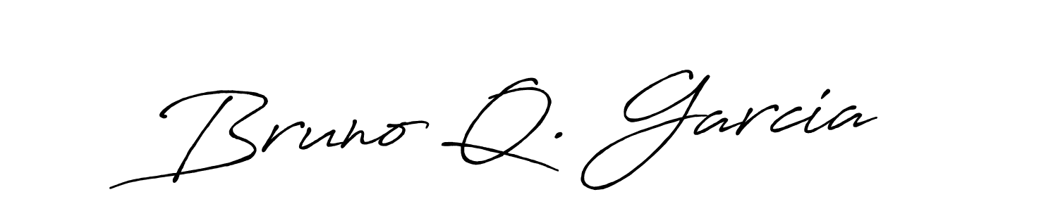 The best way (Antro_Vectra_Bolder) to make a short signature is to pick only two or three words in your name. The name Bruno Q. Garcia include a total of six letters. For converting this name. Bruno Q. Garcia signature style 7 images and pictures png