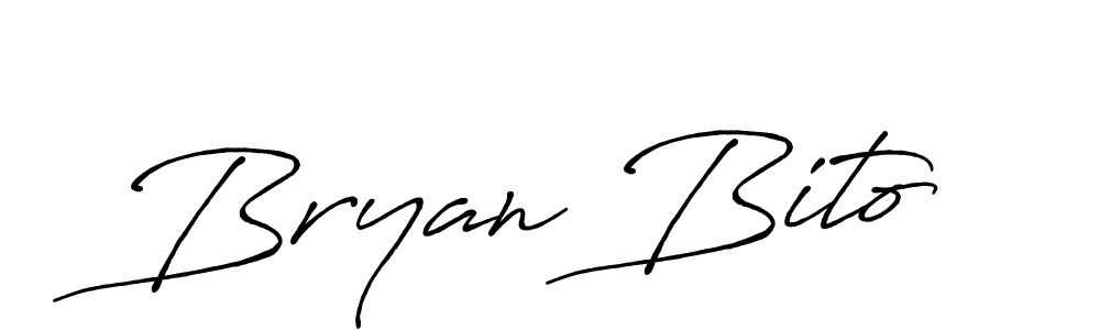 Bryan Bito stylish signature style. Best Handwritten Sign (Antro_Vectra_Bolder) for my name. Handwritten Signature Collection Ideas for my name Bryan Bito. Bryan Bito signature style 7 images and pictures png