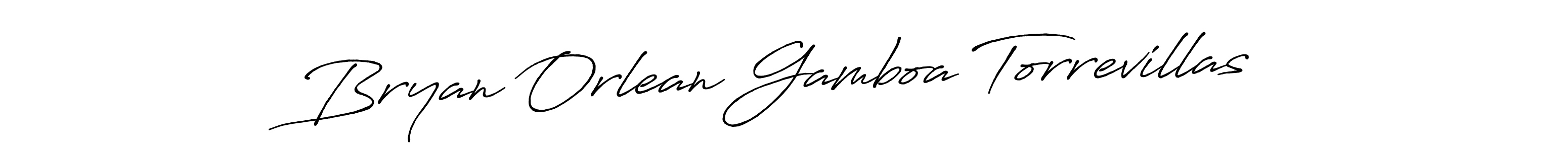 Create a beautiful signature design for name Bryan Orlean Gamboa Torrevillas. With this signature (Antro_Vectra_Bolder) fonts, you can make a handwritten signature for free. Bryan Orlean Gamboa Torrevillas signature style 7 images and pictures png