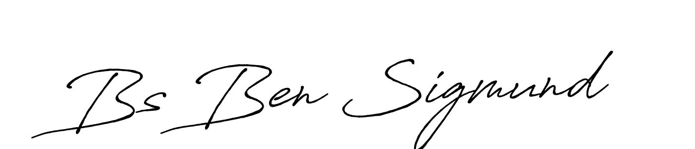 Create a beautiful signature design for name Bs Ben Sigmund. With this signature (Antro_Vectra_Bolder) fonts, you can make a handwritten signature for free. Bs Ben Sigmund signature style 7 images and pictures png