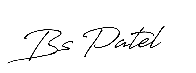 Create a beautiful signature design for name Bs Patel. With this signature (Antro_Vectra_Bolder) fonts, you can make a handwritten signature for free. Bs Patel signature style 7 images and pictures png