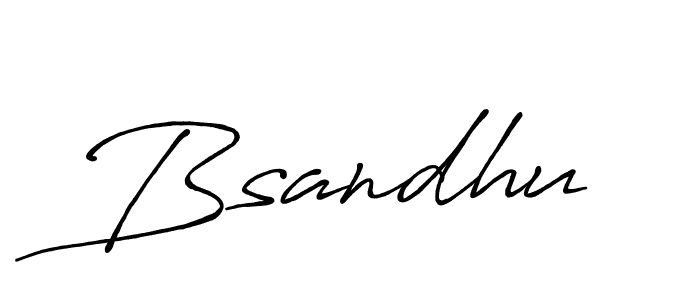 Make a beautiful signature design for name Bsandhu. With this signature (Antro_Vectra_Bolder) style, you can create a handwritten signature for free. Bsandhu signature style 7 images and pictures png