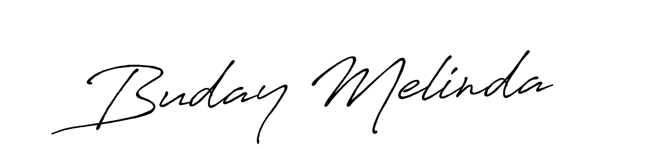 Create a beautiful signature design for name Buday Melinda. With this signature (Antro_Vectra_Bolder) fonts, you can make a handwritten signature for free. Buday Melinda signature style 7 images and pictures png