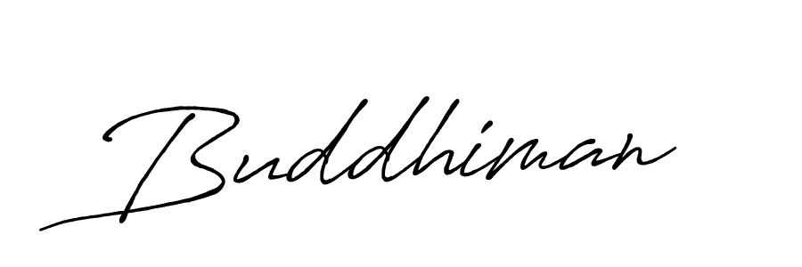 Use a signature maker to create a handwritten signature online. With this signature software, you can design (Antro_Vectra_Bolder) your own signature for name Buddhiman. Buddhiman signature style 7 images and pictures png