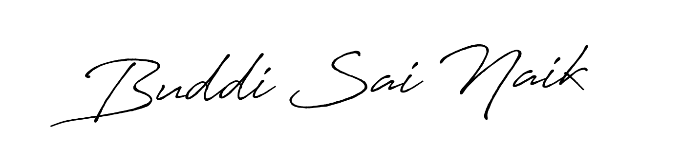 Make a beautiful signature design for name Buddi Sai Naik. With this signature (Antro_Vectra_Bolder) style, you can create a handwritten signature for free. Buddi Sai Naik signature style 7 images and pictures png
