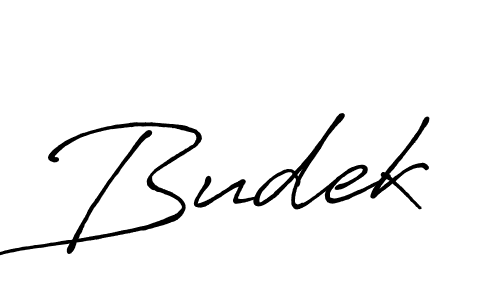 Create a beautiful signature design for name Budek. With this signature (Antro_Vectra_Bolder) fonts, you can make a handwritten signature for free. Budek signature style 7 images and pictures png