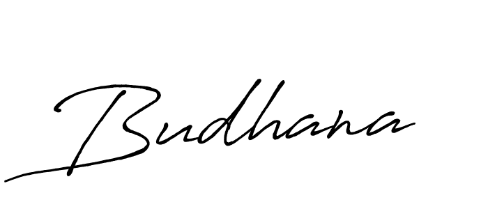 How to make Budhana signature? Antro_Vectra_Bolder is a professional autograph style. Create handwritten signature for Budhana name. Budhana signature style 7 images and pictures png