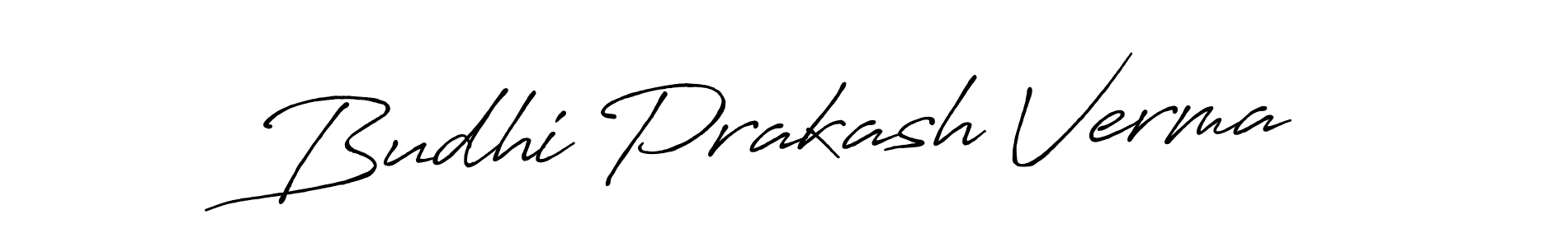 Make a beautiful signature design for name Budhi Prakash Verma. With this signature (Antro_Vectra_Bolder) style, you can create a handwritten signature for free. Budhi Prakash Verma signature style 7 images and pictures png