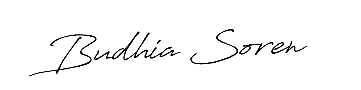 Make a beautiful signature design for name Budhia Soren. With this signature (Antro_Vectra_Bolder) style, you can create a handwritten signature for free. Budhia Soren signature style 7 images and pictures png