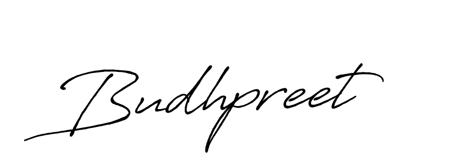 Budhpreet stylish signature style. Best Handwritten Sign (Antro_Vectra_Bolder) for my name. Handwritten Signature Collection Ideas for my name Budhpreet. Budhpreet signature style 7 images and pictures png