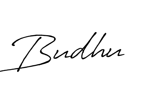 Design your own signature with our free online signature maker. With this signature software, you can create a handwritten (Antro_Vectra_Bolder) signature for name Budhu. Budhu signature style 7 images and pictures png