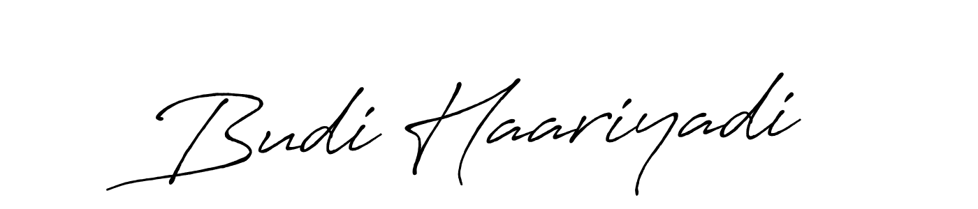 Make a beautiful signature design for name Budi Haariyadi. With this signature (Antro_Vectra_Bolder) style, you can create a handwritten signature for free. Budi Haariyadi signature style 7 images and pictures png