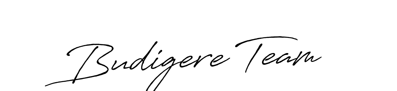 Use a signature maker to create a handwritten signature online. With this signature software, you can design (Antro_Vectra_Bolder) your own signature for name Budigere Team. Budigere Team signature style 7 images and pictures png