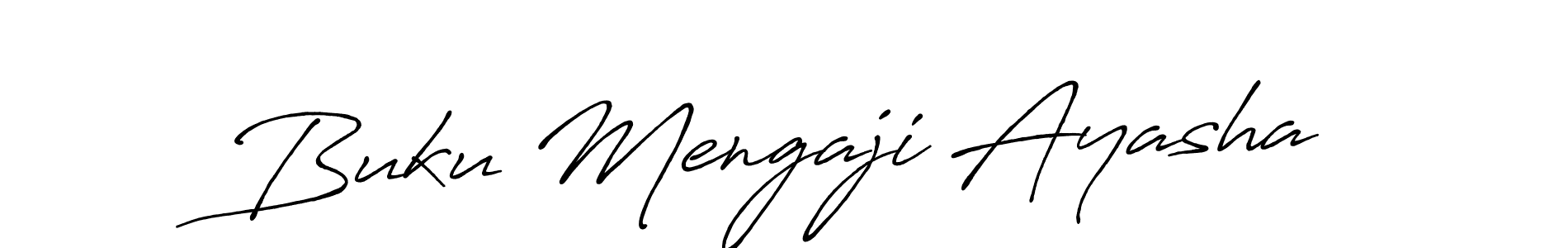 Make a beautiful signature design for name Buku Mengaji Ayasha. With this signature (Antro_Vectra_Bolder) style, you can create a handwritten signature for free. Buku Mengaji Ayasha signature style 7 images and pictures png