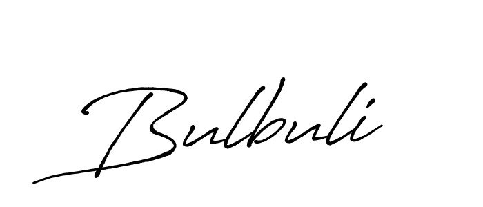 Use a signature maker to create a handwritten signature online. With this signature software, you can design (Antro_Vectra_Bolder) your own signature for name Bulbuli. Bulbuli signature style 7 images and pictures png