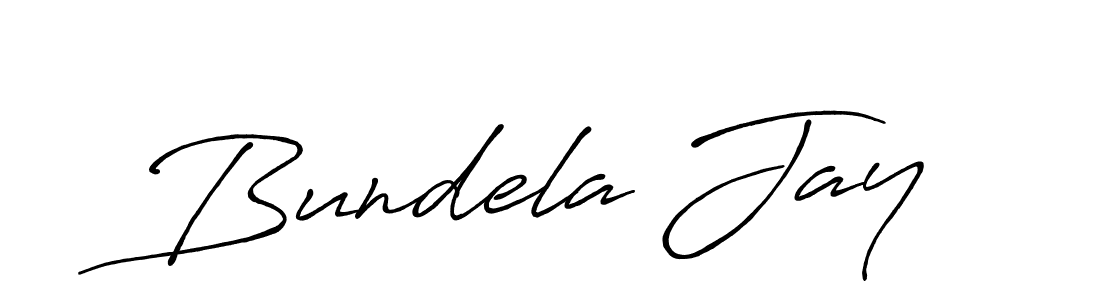 How to make Bundela Jay signature? Antro_Vectra_Bolder is a professional autograph style. Create handwritten signature for Bundela Jay name. Bundela Jay signature style 7 images and pictures png