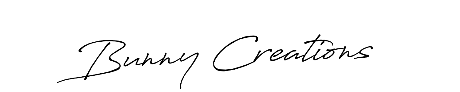 Bunny Creations stylish signature style. Best Handwritten Sign (Antro_Vectra_Bolder) for my name. Handwritten Signature Collection Ideas for my name Bunny Creations. Bunny Creations signature style 7 images and pictures png