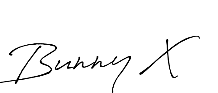 Bunny X stylish signature style. Best Handwritten Sign (Antro_Vectra_Bolder) for my name. Handwritten Signature Collection Ideas for my name Bunny X. Bunny X signature style 7 images and pictures png