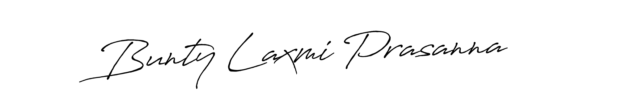 Create a beautiful signature design for name Bunty Laxmi Prasanna. With this signature (Antro_Vectra_Bolder) fonts, you can make a handwritten signature for free. Bunty Laxmi Prasanna signature style 7 images and pictures png