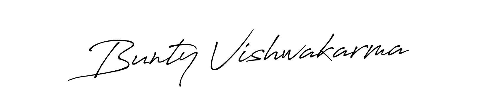 Also we have Bunty Vishwakarma name is the best signature style. Create professional handwritten signature collection using Antro_Vectra_Bolder autograph style. Bunty Vishwakarma signature style 7 images and pictures png