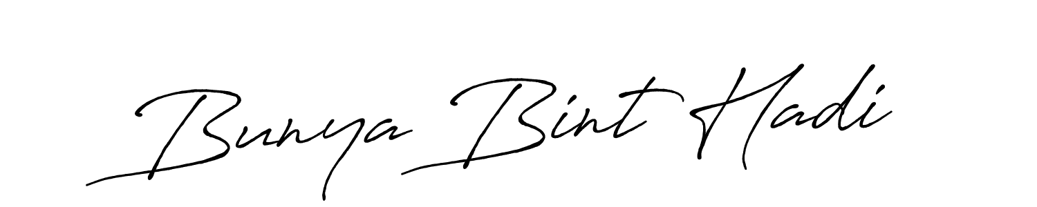 Create a beautiful signature design for name Bunya Bint Hadi. With this signature (Antro_Vectra_Bolder) fonts, you can make a handwritten signature for free. Bunya Bint Hadi signature style 7 images and pictures png