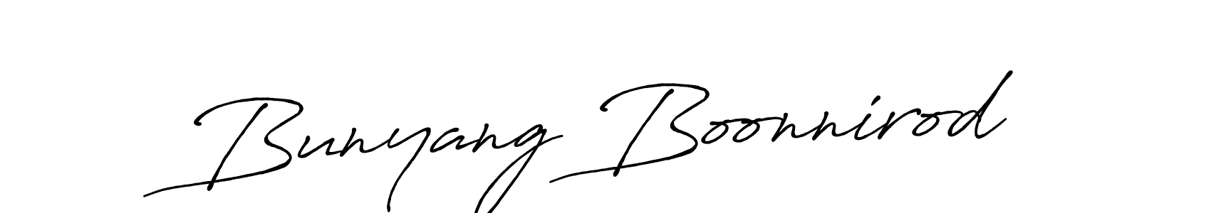 Make a beautiful signature design for name Bunyang Boonnirod. With this signature (Antro_Vectra_Bolder) style, you can create a handwritten signature for free. Bunyang Boonnirod signature style 7 images and pictures png