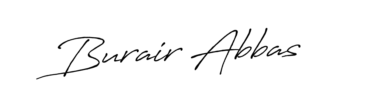 How to make Burair Abbas name signature. Use Antro_Vectra_Bolder style for creating short signs online. This is the latest handwritten sign. Burair Abbas signature style 7 images and pictures png