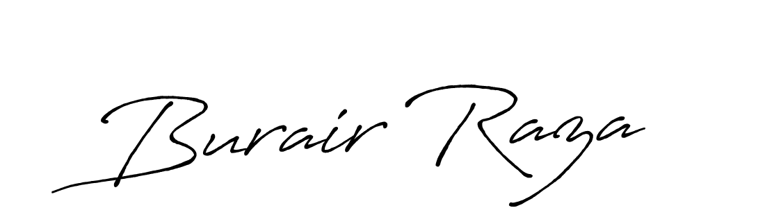 Make a beautiful signature design for name Burair Raza. With this signature (Antro_Vectra_Bolder) style, you can create a handwritten signature for free. Burair Raza signature style 7 images and pictures png