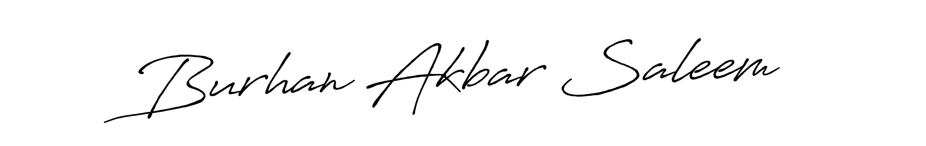 Create a beautiful signature design for name Burhan Akbar Saleem. With this signature (Antro_Vectra_Bolder) fonts, you can make a handwritten signature for free. Burhan Akbar Saleem signature style 7 images and pictures png