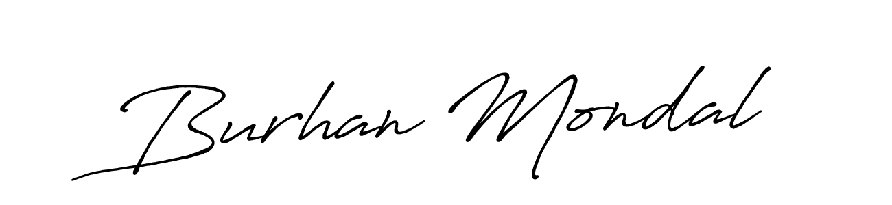 Use a signature maker to create a handwritten signature online. With this signature software, you can design (Antro_Vectra_Bolder) your own signature for name Burhan Mondal. Burhan Mondal signature style 7 images and pictures png