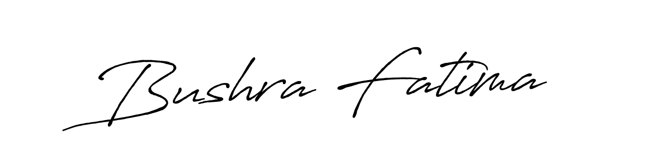 The best way (Antro_Vectra_Bolder) to make a short signature is to pick only two or three words in your name. The name Bushra Fatima include a total of six letters. For converting this name. Bushra Fatima signature style 7 images and pictures png