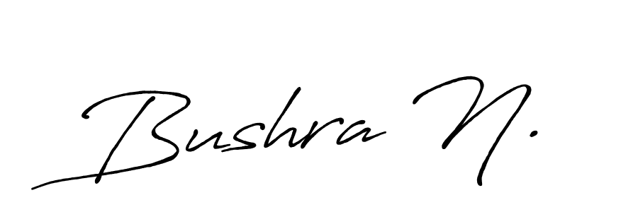 Also You can easily find your signature by using the search form. We will create Bushra N. name handwritten signature images for you free of cost using Antro_Vectra_Bolder sign style. Bushra N. signature style 7 images and pictures png