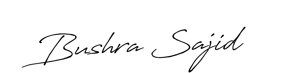 You should practise on your own different ways (Antro_Vectra_Bolder) to write your name (Bushra Sajid) in signature. don't let someone else do it for you. Bushra Sajid signature style 7 images and pictures png