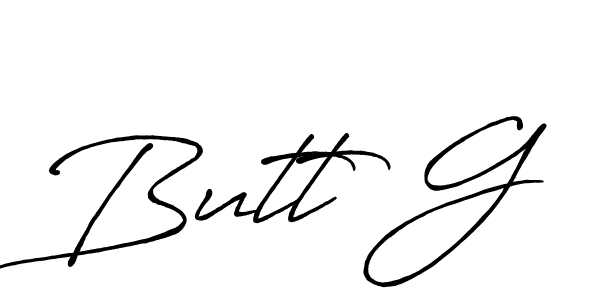 Butt G stylish signature style. Best Handwritten Sign (Antro_Vectra_Bolder) for my name. Handwritten Signature Collection Ideas for my name Butt G. Butt G signature style 7 images and pictures png