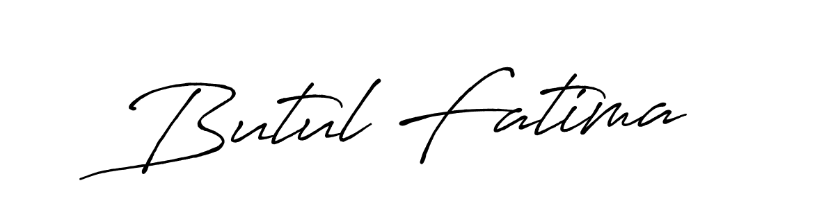 Design your own signature with our free online signature maker. With this signature software, you can create a handwritten (Antro_Vectra_Bolder) signature for name Butul Fatima. Butul Fatima signature style 7 images and pictures png