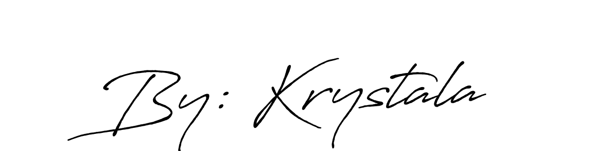 It looks lik you need a new signature style for name By: Krystala. Design unique handwritten (Antro_Vectra_Bolder) signature with our free signature maker in just a few clicks. By: Krystala signature style 7 images and pictures png