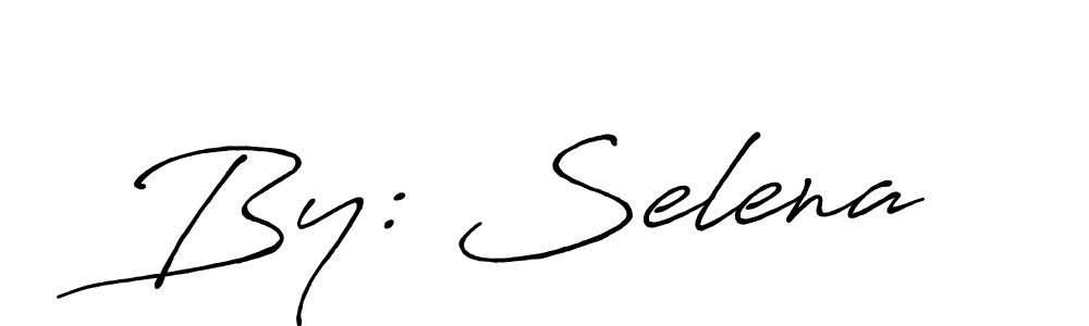 It looks lik you need a new signature style for name By: Selena. Design unique handwritten (Antro_Vectra_Bolder) signature with our free signature maker in just a few clicks. By: Selena signature style 7 images and pictures png