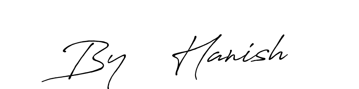 How to Draw By    Hanish signature style? Antro_Vectra_Bolder is a latest design signature styles for name By    Hanish. By    Hanish signature style 7 images and pictures png