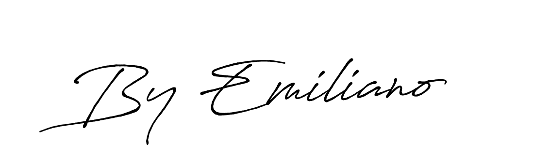 You should practise on your own different ways (Antro_Vectra_Bolder) to write your name (By Emiliano) in signature. don't let someone else do it for you. By Emiliano signature style 7 images and pictures png