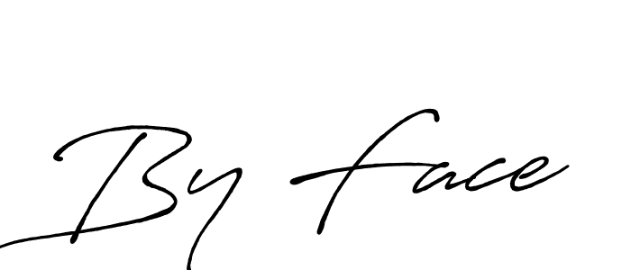 Make a beautiful signature design for name By Face. With this signature (Antro_Vectra_Bolder) style, you can create a handwritten signature for free. By Face signature style 7 images and pictures png