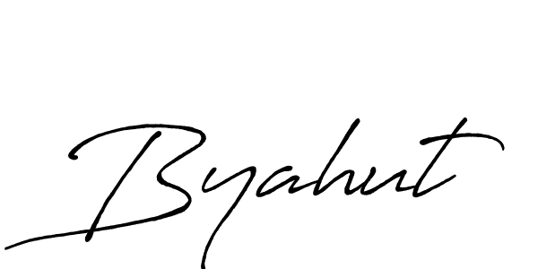 Byahut stylish signature style. Best Handwritten Sign (Antro_Vectra_Bolder) for my name. Handwritten Signature Collection Ideas for my name Byahut. Byahut signature style 7 images and pictures png