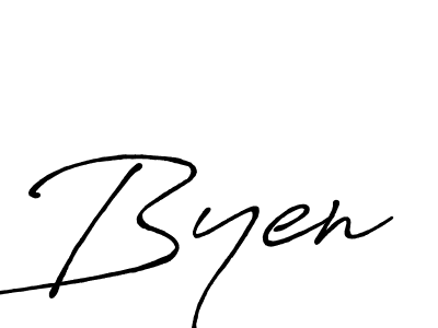 Byen stylish signature style. Best Handwritten Sign (Antro_Vectra_Bolder) for my name. Handwritten Signature Collection Ideas for my name Byen. Byen signature style 7 images and pictures png