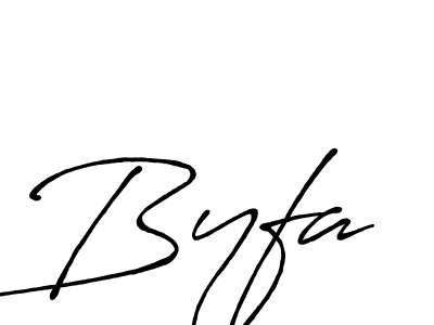 Make a beautiful signature design for name Byfa. With this signature (Antro_Vectra_Bolder) style, you can create a handwritten signature for free. Byfa signature style 7 images and pictures png