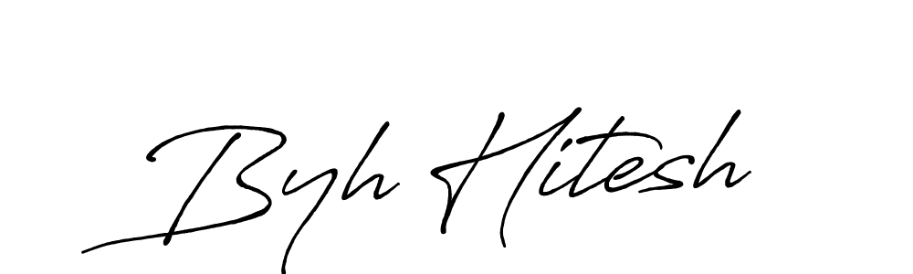 Create a beautiful signature design for name Byh Hitesh. With this signature (Antro_Vectra_Bolder) fonts, you can make a handwritten signature for free. Byh Hitesh signature style 7 images and pictures png