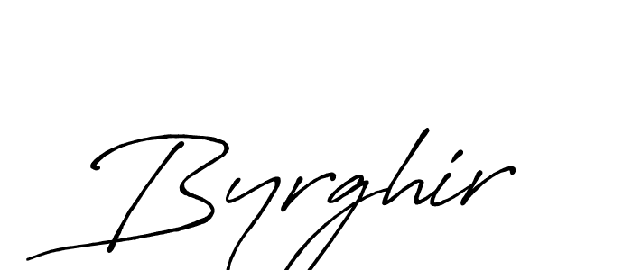 Byrghir stylish signature style. Best Handwritten Sign (Antro_Vectra_Bolder) for my name. Handwritten Signature Collection Ideas for my name Byrghir. Byrghir signature style 7 images and pictures png