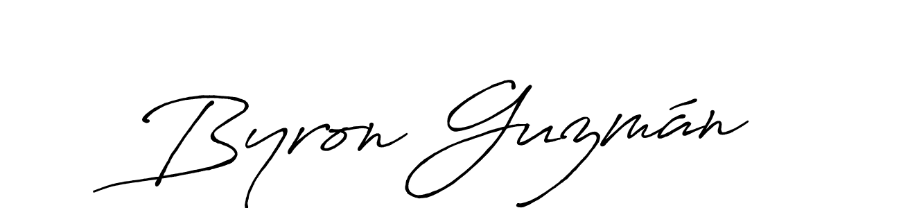 Create a beautiful signature design for name Byron Guzmán. With this signature (Antro_Vectra_Bolder) fonts, you can make a handwritten signature for free. Byron Guzmán signature style 7 images and pictures png