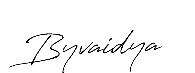 Antro_Vectra_Bolder is a professional signature style that is perfect for those who want to add a touch of class to their signature. It is also a great choice for those who want to make their signature more unique. Get Byvaidya name to fancy signature for free. Byvaidya signature style 7 images and pictures png