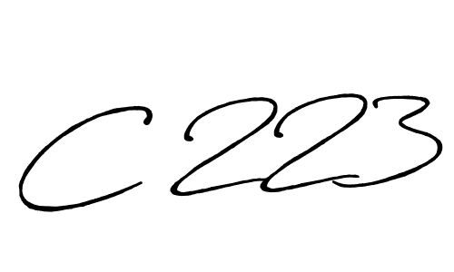 Use a signature maker to create a handwritten signature online. With this signature software, you can design (Antro_Vectra_Bolder) your own signature for name C 223. C 223 signature style 7 images and pictures png
